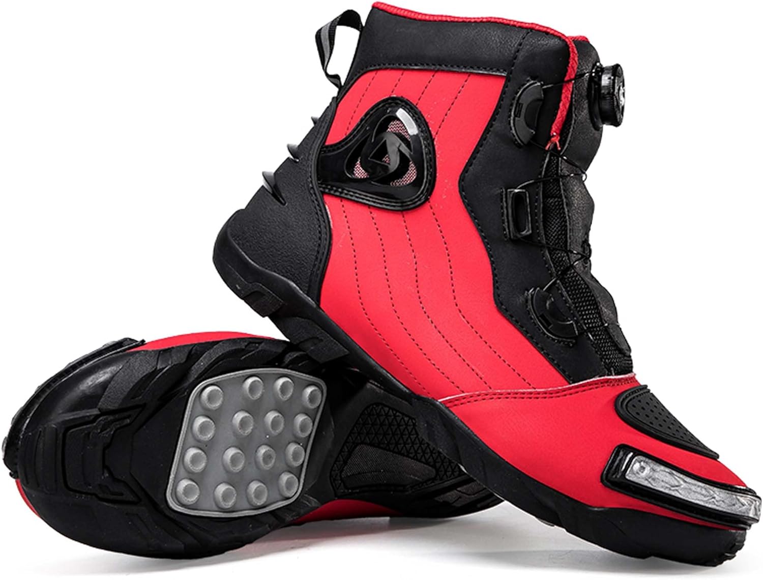 XivUe Motorcycle Combat Boots Racing Hiking Outdoor Work Mid Ankle Shoes for Men Leather Boots with Protections cycle Riding Boots