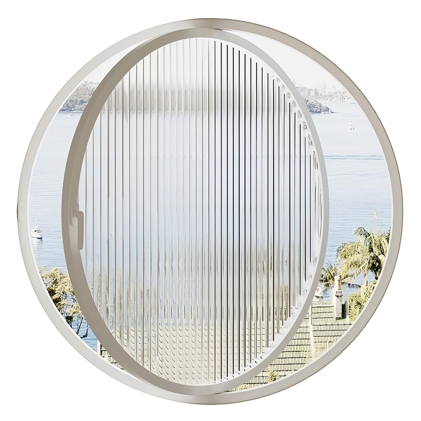 Ventana de ventilación giratoria antipinzamiento con protección climática