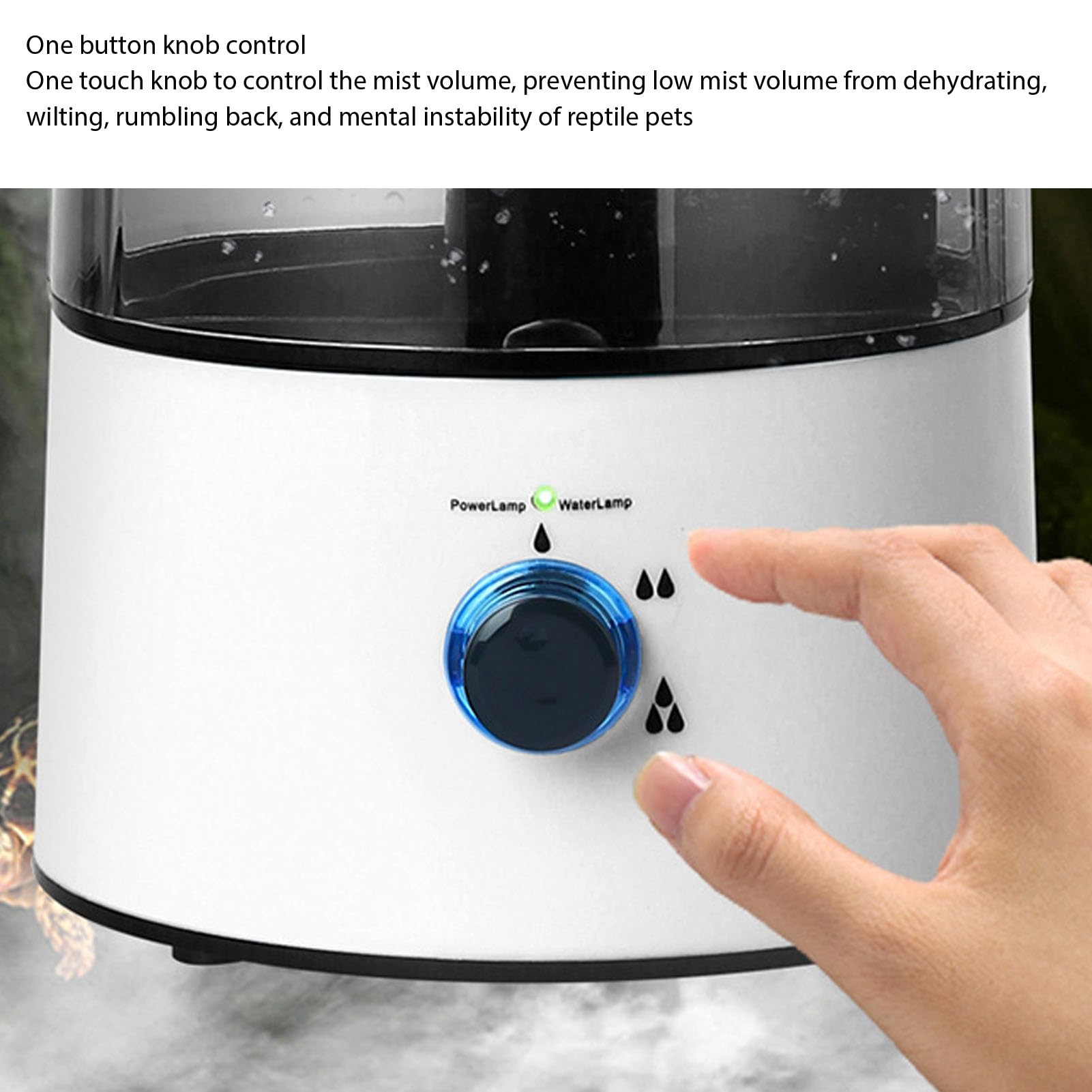 Nebulizzatore per Terrario, Umidificatore per Rettili e Anfibi con Anti-Esaurimento Acqua, Generatore di Nebbia per Vivario, Spina EU
