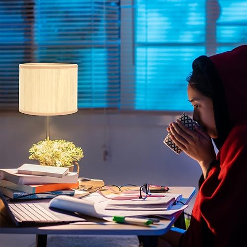 Miniatura 5 de Beaupretty Lámpara de araña de bambú para lámpara E14E27, accesorio de repuesto para lámpara de mesa, lámpara de mesita de noche, pantallas de