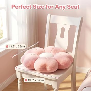 Embhlitfe Daisy Flower Pillow, 35cm Soft Pink Flower Floor Cushion for Girls Bedroom, Cute Daisy Throw Pillow Aesthetic Preppy Decor for Sofa, Chair, Bed, and Nursery