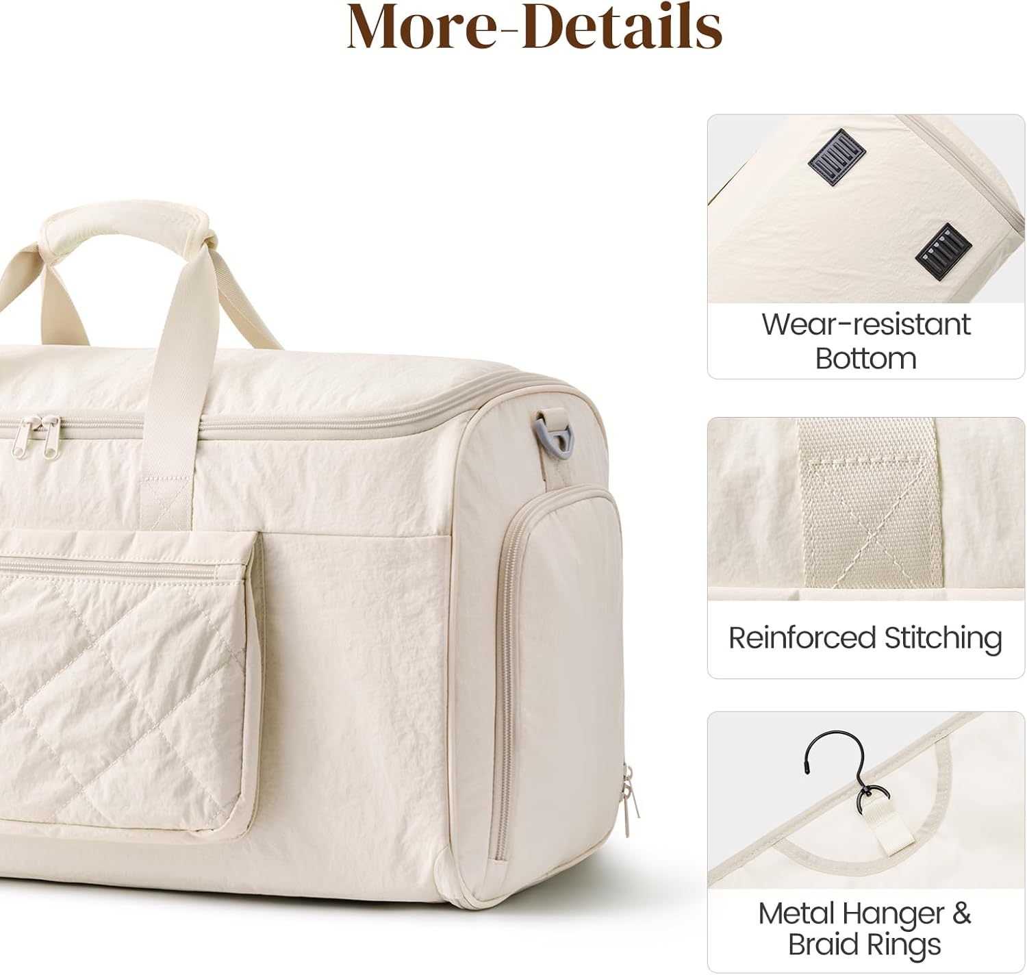 S-ZONE Garment Duffle Bags for Travel Carry on Convertible 2 in 1 Suit Bags Hanging Suitcase with Toiletry Bag 50L - Image 9