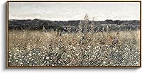 InSimSea 20x40 Extra Large Framed Vintage Flower Meadow Canvas Wall Art - Farmhouse Living Room Bedroom Decor
