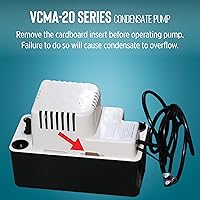 Vista 9 de Little Giant VCMA-20ULS 115 Volt, 80 GPH, 1/30 HP Automatic Condensate Removal Pump for HVAC/Refrigeration Systems/Dehumidifiers with Overflow