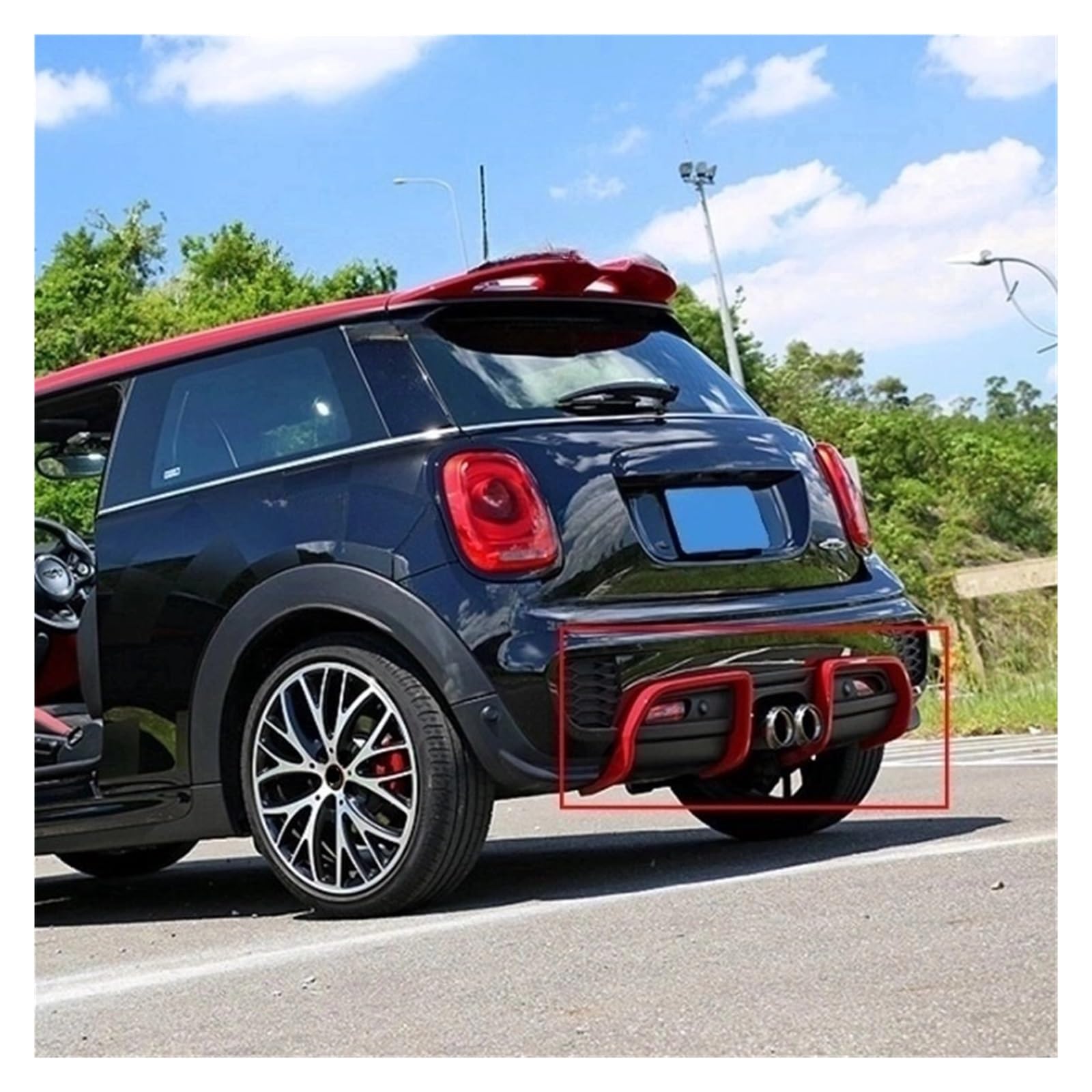 Amazon | 自動車用リアバンパーディフューザー、Mini F56 に適合 JCW 