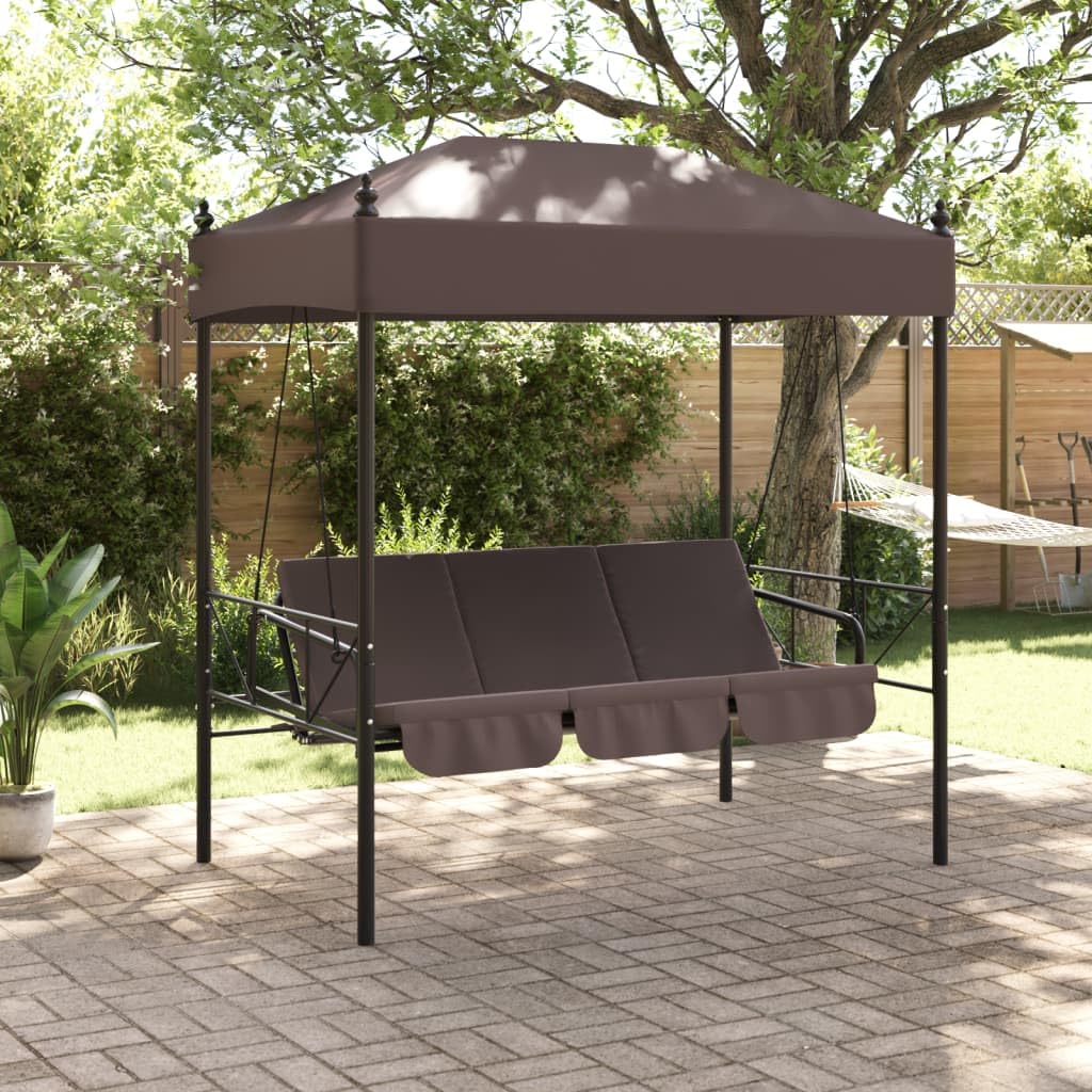 Banco Columpio de jardín con toldo Acero marrón café, Columpio Jardin Exterior, Balancin Jardin Exterior, Muebles Jardin Exterior, Balancin Balcon - 4008900