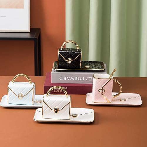 Miniatura 9 de Juego de tazas de café en forma de bolsa, tazas de té y platillos, juego de tazas de taza, tazas de espresso para amigos, mamá, boda, fiesta, hogar,