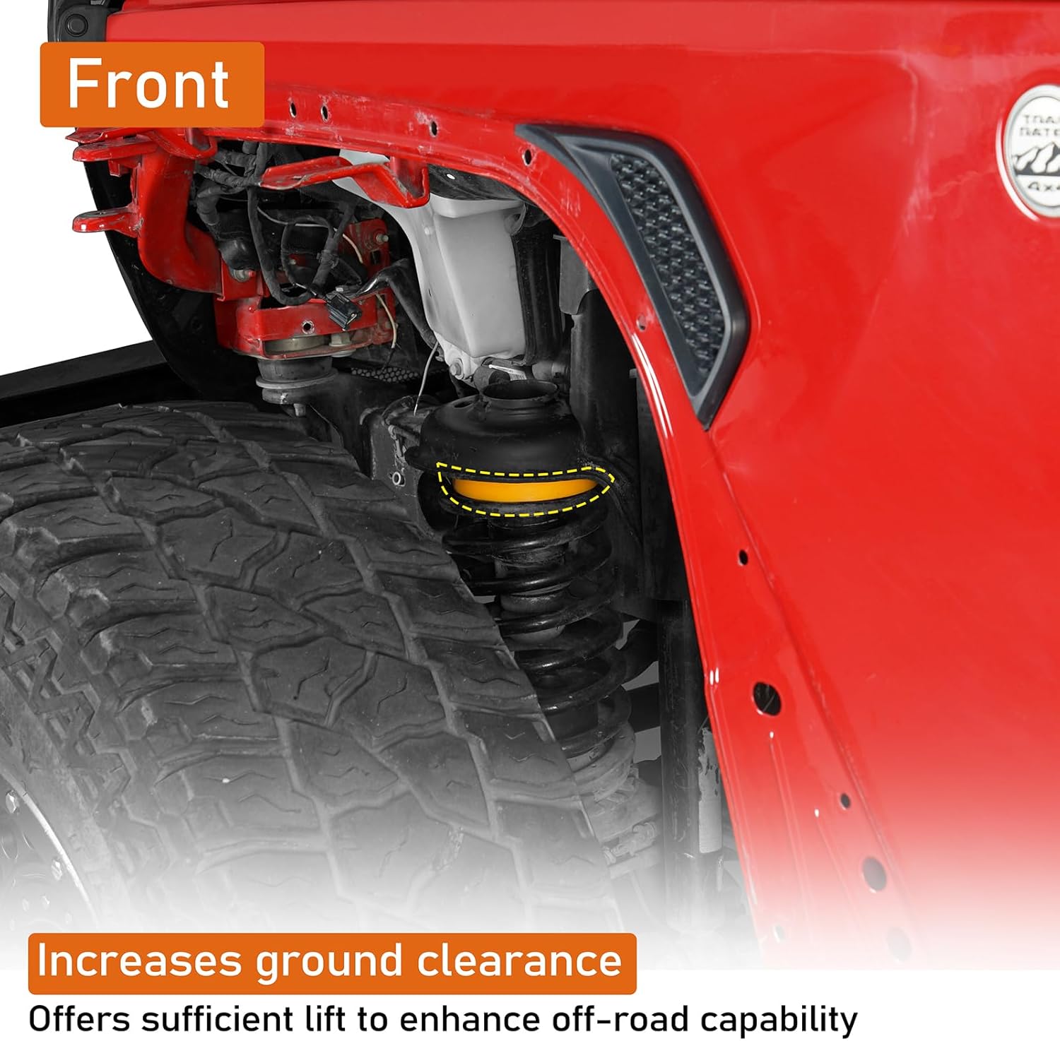 Hooke Road JL 1.5" Spacer Leveling Lift Kit Compatible with 2018-2026 Jeep Wrangler JL & Unlimited 2/4 Doors, Front & Rear Suspension Bump Stop Extensions Spacers - 4 PCS
