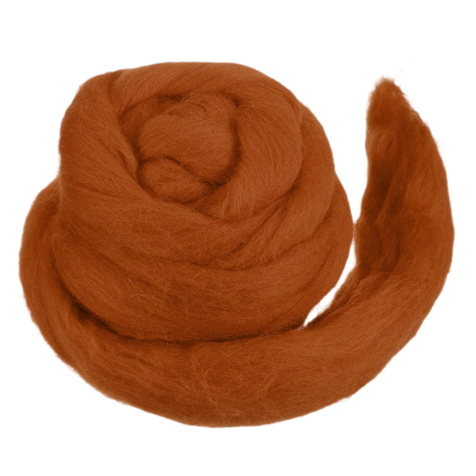 MECCANIXITY Wool Roving Yarn Soft Felting Wool 50g/1.76oz Pure Chunky Roving Yarn for Needle Felting Knitting Blanket Spinning Weaving Art DIY Craft Red Brown