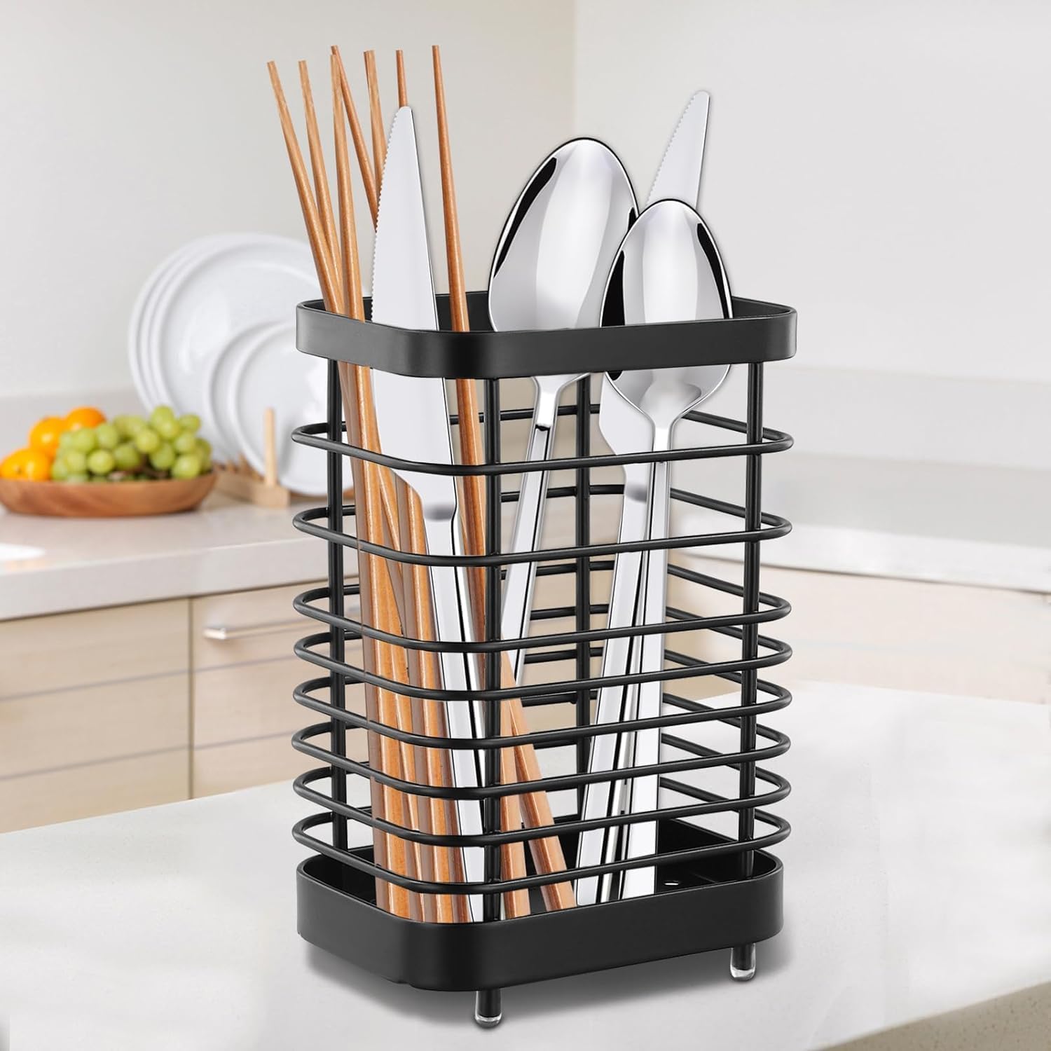 Utensil Holder Stainless Steel Cookware Holder Drying Rack Kitchen Accessories Items, Utensil Countertop Organizer For Knife Holder Kitchen Item- 5 Inch Height