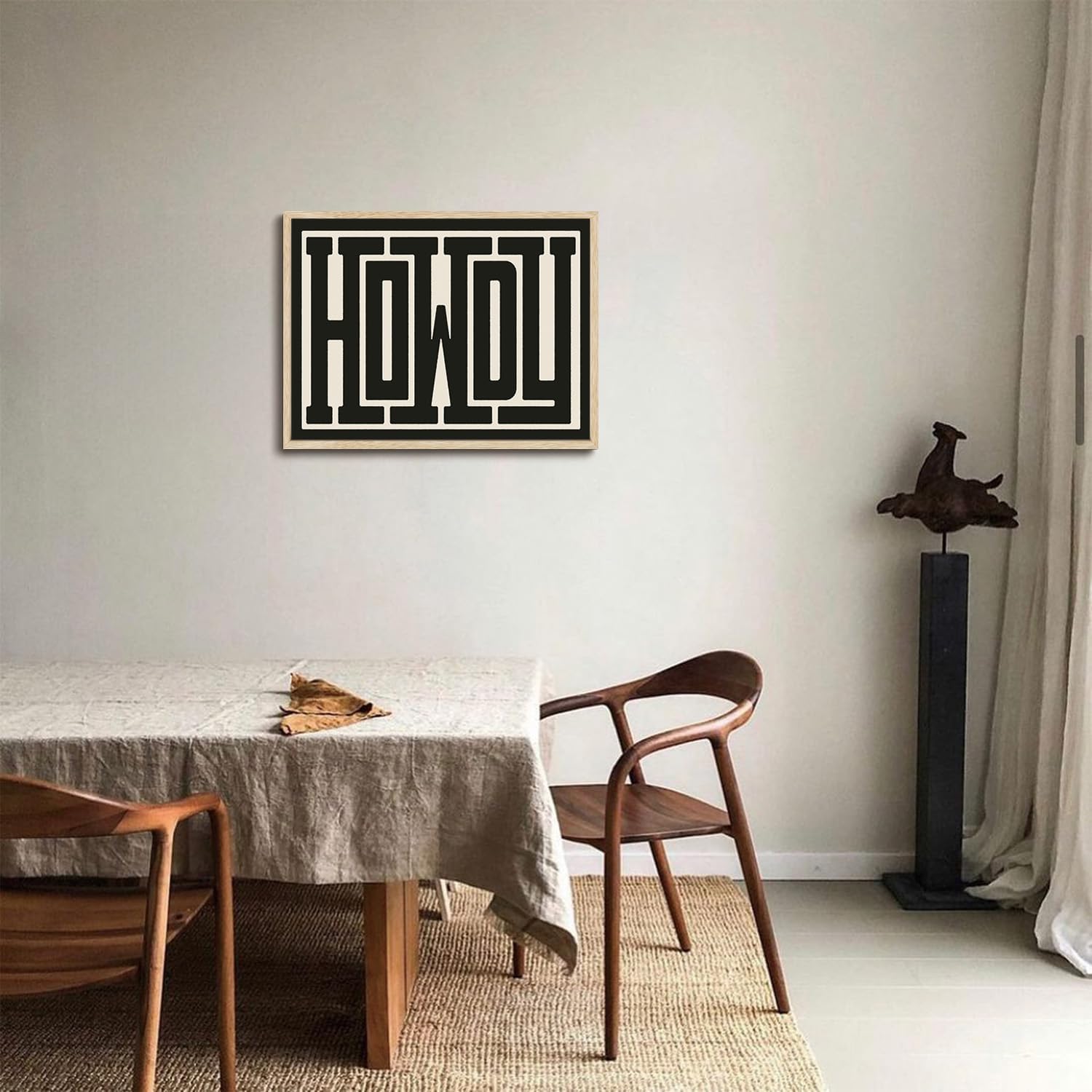 KISSFOX Framed Wall Art Western Wall Decor Howdy Pictures Inspirational Typography Canvas Art Farmhouse Southwestern Paintings Artwork For Bedroom Bathroom Living Room