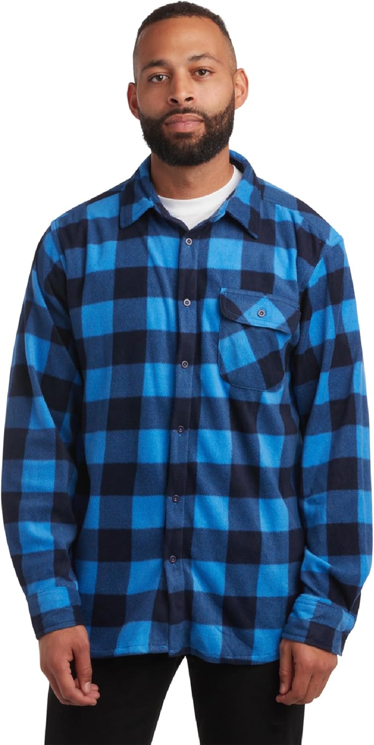 Bobcat Men's Flannel Button Down Shirt - Long Sleeve Collared Button Down Work Shirt with Single Chest Pocket (Sizes: S-XL) - Image 3