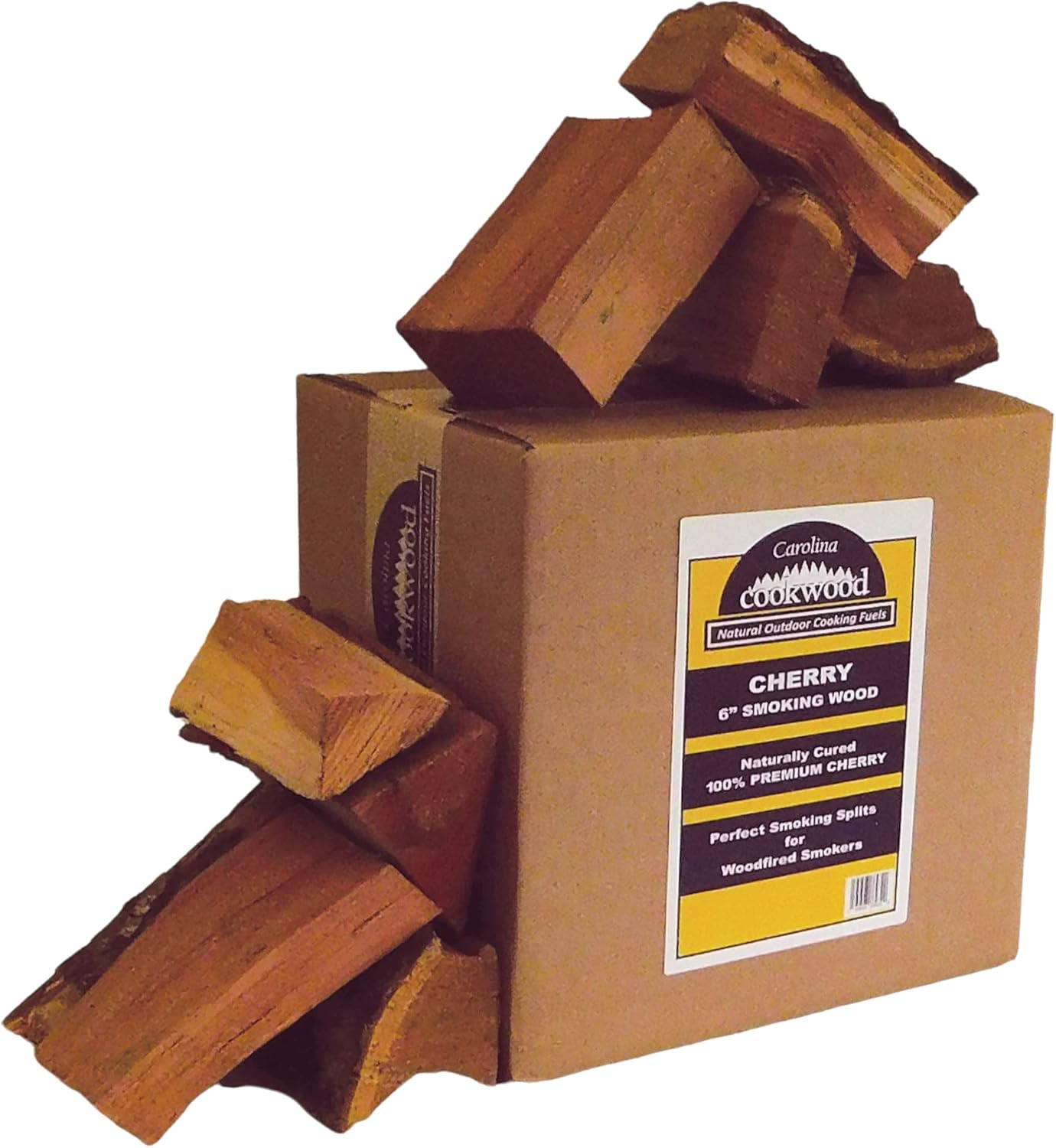 Smoking Wood Mini Splits, 6-Inch Firewood Logs, Naturally-Cured Cherry Hardwood for Wood-Fired Ovens, Smokers, BBQ & Charcoal Grills, USA Made, 12-17 lbs., 800 Cubic Inches