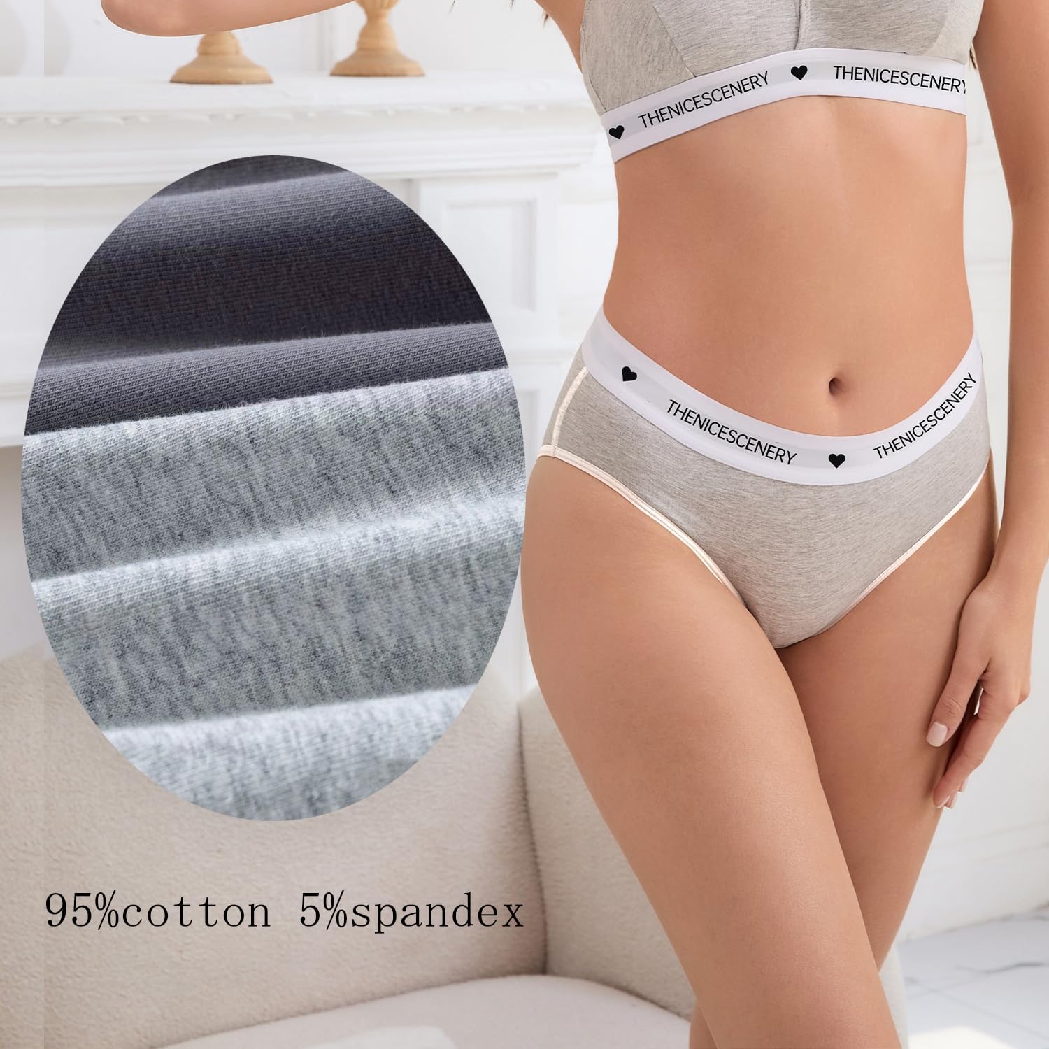 Womens Underwear Cotton Ladies Bikini Underwear Hipster Panties Soft Breathable Women Briefs 3 PCS - Image 5