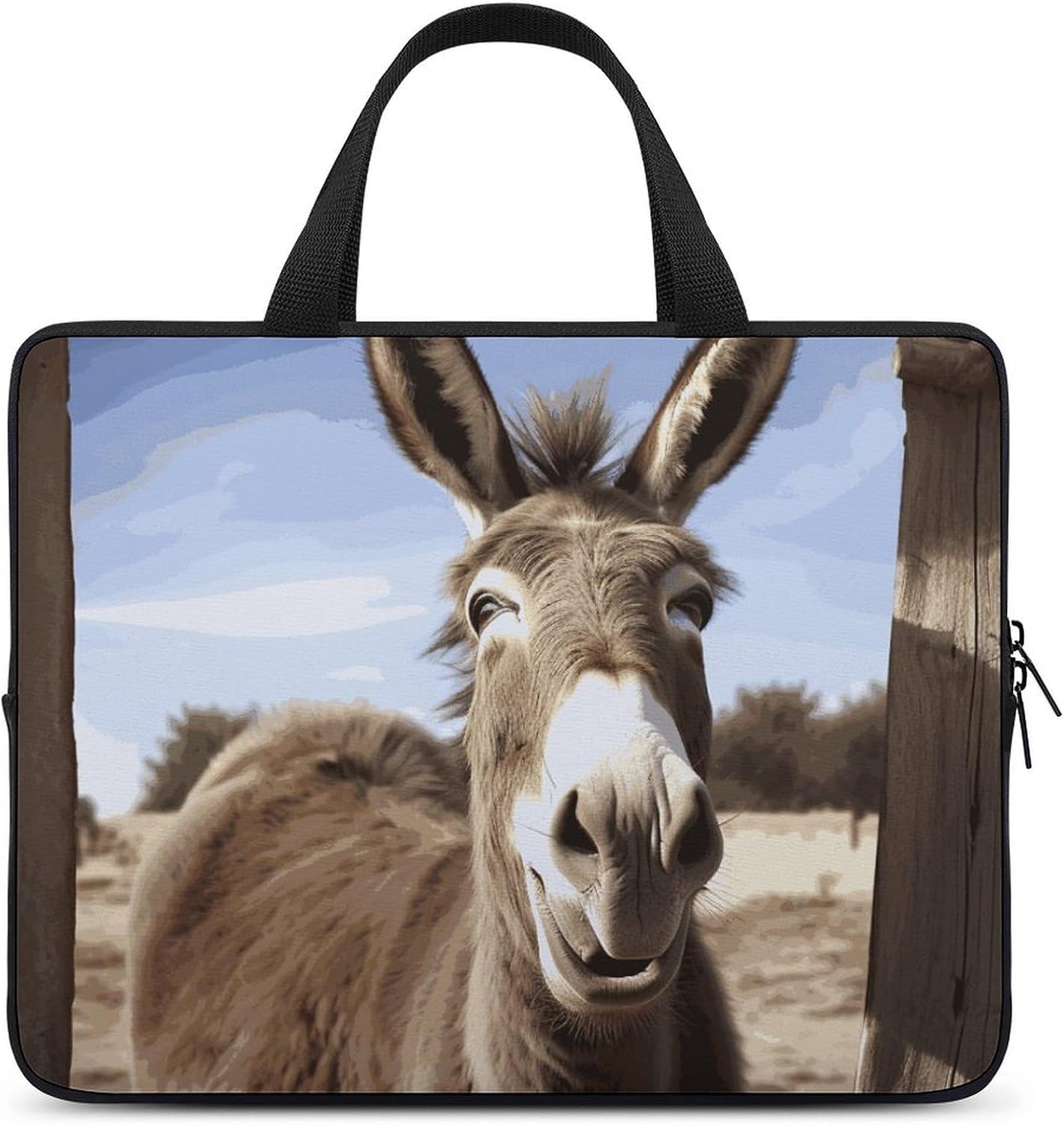 Laptop Case Sleeve Shockproof Computer Carrying Bag Funny Donkey Laptop Bag Tote Lightweight Notebook Case Cover Traveling Briefcase Handle Bags for Travel Business 12inch