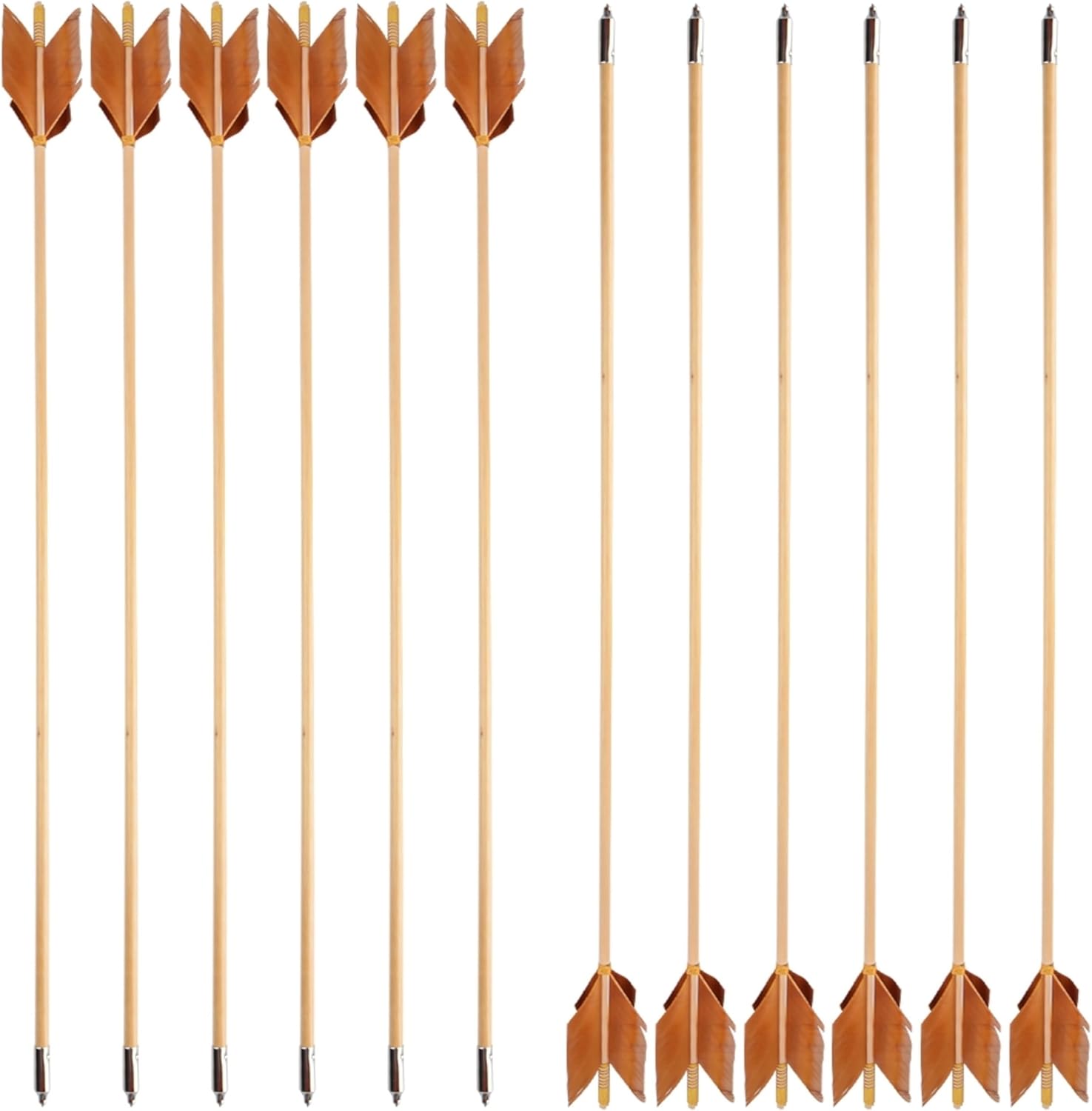 Flu-Flu Arrows Traditional Wooden Arrows Archery Hunting Arrows Target 4 Natural Feathers Fletching for Recurve Bow Longbow Practice Targeting Hunting 6 Pack