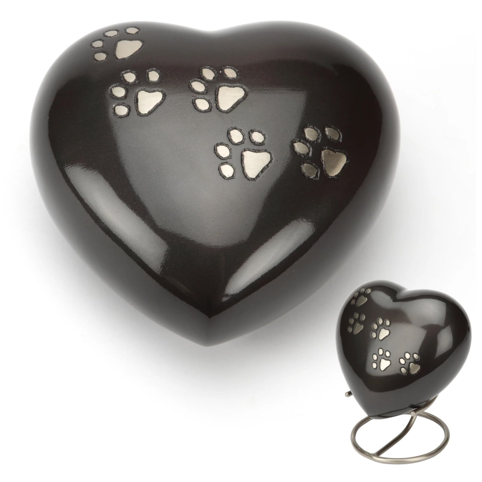 Urns UK Mascota urna de cremación Memorial corazón Hertford, Peltre