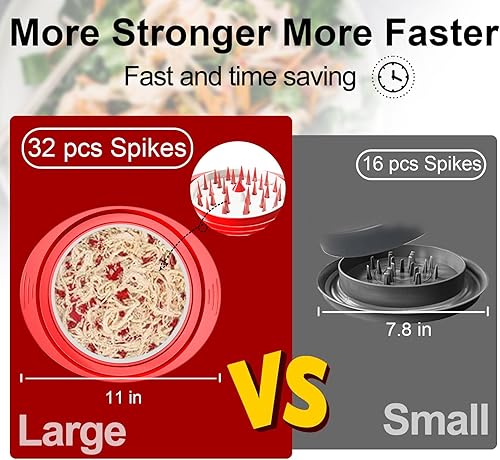 Miniatura 3 de Trituradora de pollo con plato, herramienta trituradora de carne profesional grande de 11 pulgadas, herramienta de trituración de pechuga de pollo,