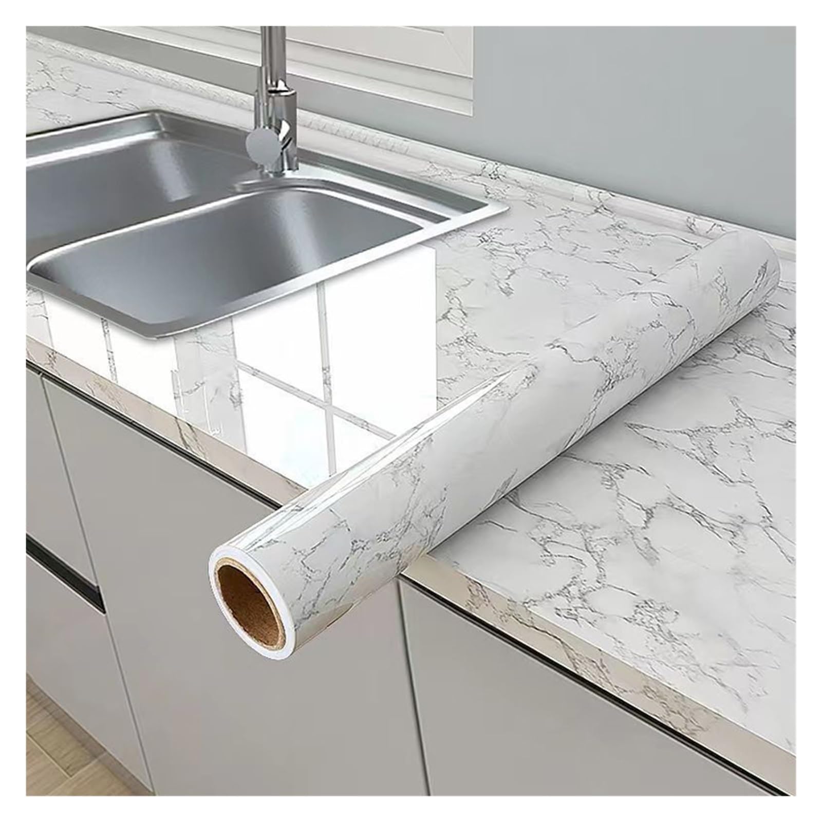 Foelanne Color2 Back Self Adhesive Wallpaper, Marble Contact Paper Self Adhesive Wallpaper Pvc Multicolor Multiple Sizes(,40Cm X 300Cm)