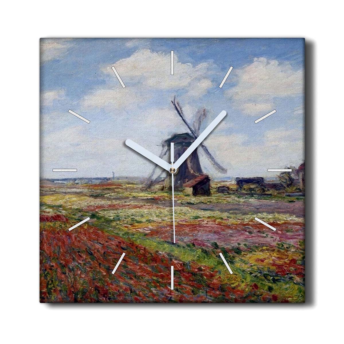 Horloge sur toile 30x30cm sans tic-tac Mill Meadow Monet pour le salon