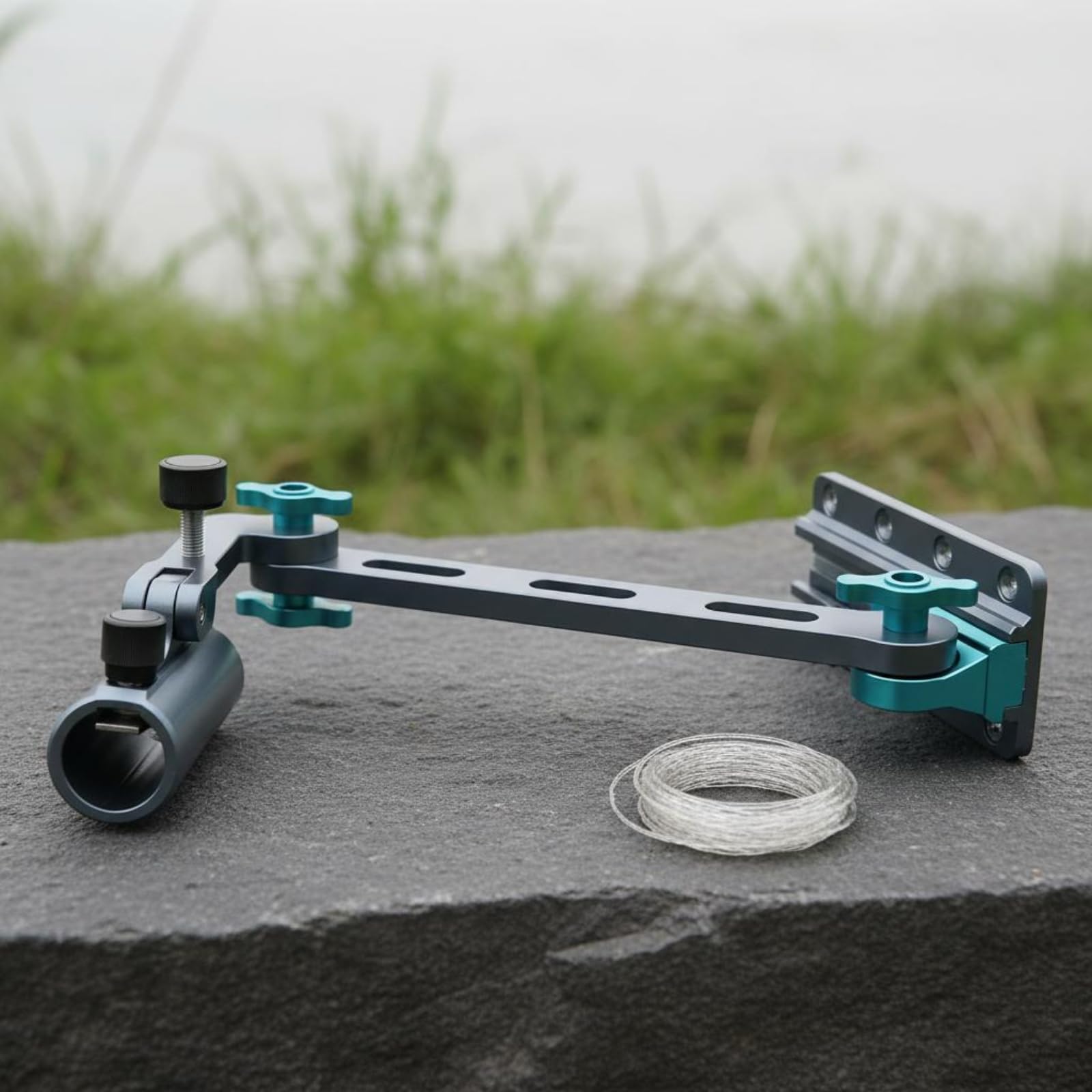 Portacanna da Pesca Regolabile Supporto con Staffa a Morsetto Braccio in Metallo Forato Lega di Alluminio per Tubo 18-21 Mm 290 G Adatto a Kayak Canoa