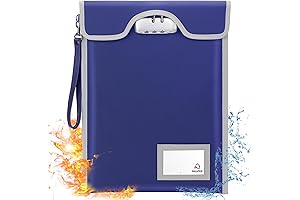 Fireproof Document Bag with Lock (5200℉), 15”x 11” Travel Document Holder for Personal Document Settings