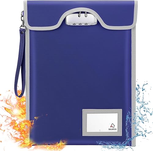 Bolsa de documentos ignífuga con cerradura (5200), soporte para documentos de viaje de 15 x 11 pulgadas, bolsa ignífuga con cremallera para objetos