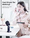 coldSky Portable Handheld Fan, 4000mAh Battery Operated Fan with LED Display, Handheld/Neck/Desk 3 in 1 Personal Small Fans, 90° Foldable Desk Fan with Base, 5 Speed Makeup Lash Fan for Women Blue gallery image