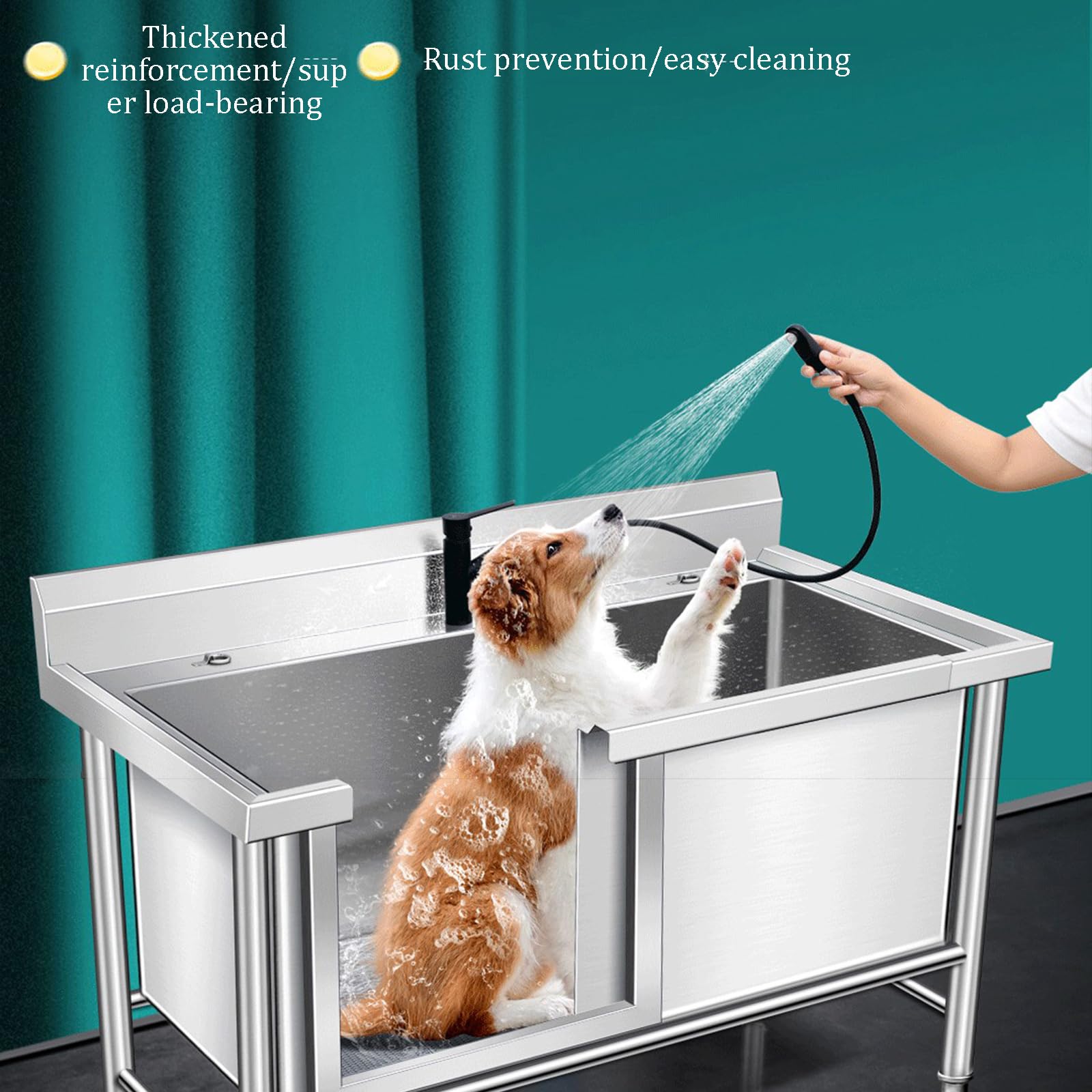 犬用浴槽 ステンレス 扉付き 横１２０ｃｍＸ奥行き５５ｃｍＸ高さ９０ｃｍ 中古品 ドッグバスLLドア付1200型 | WanWanTown～ワンワンタウン～