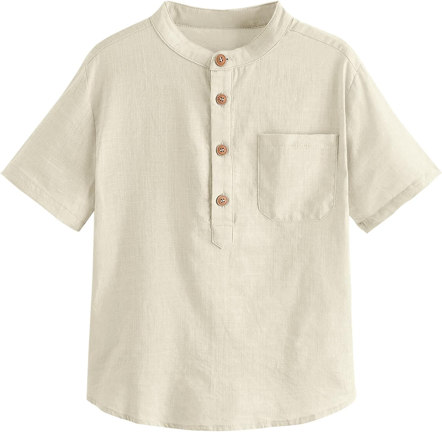 Inorin Boys Button Up Henley Shirts Short Sleeve Lightweight Summer Cotton Dress T Shirt Tees Tops One Pocket