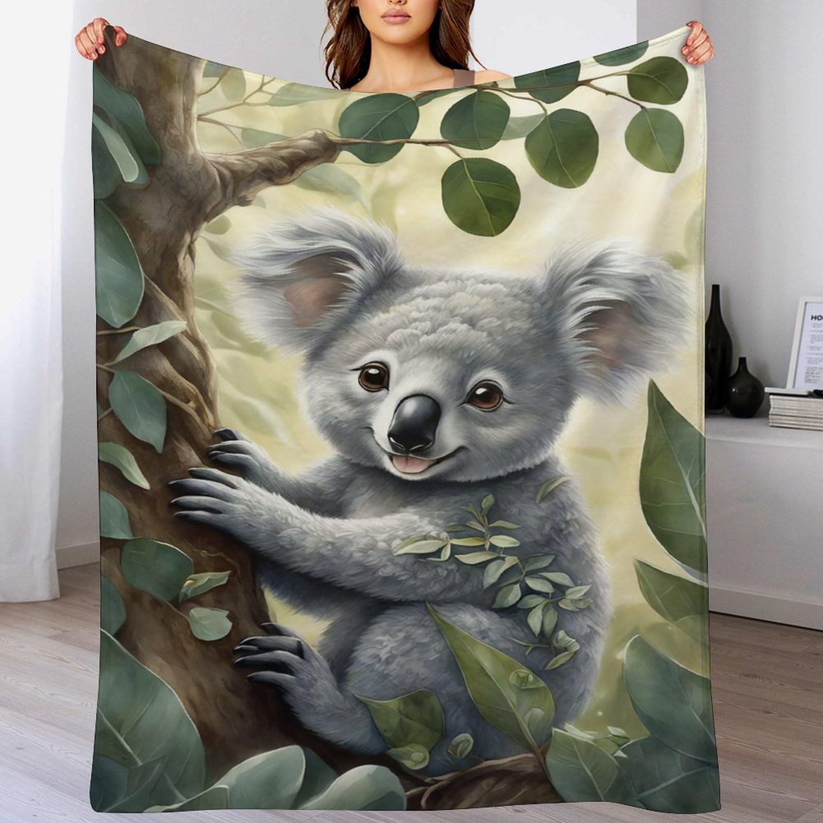 Couverture en flanelle de qualité supérieure Koala plaid doux et durable de 180x200cm