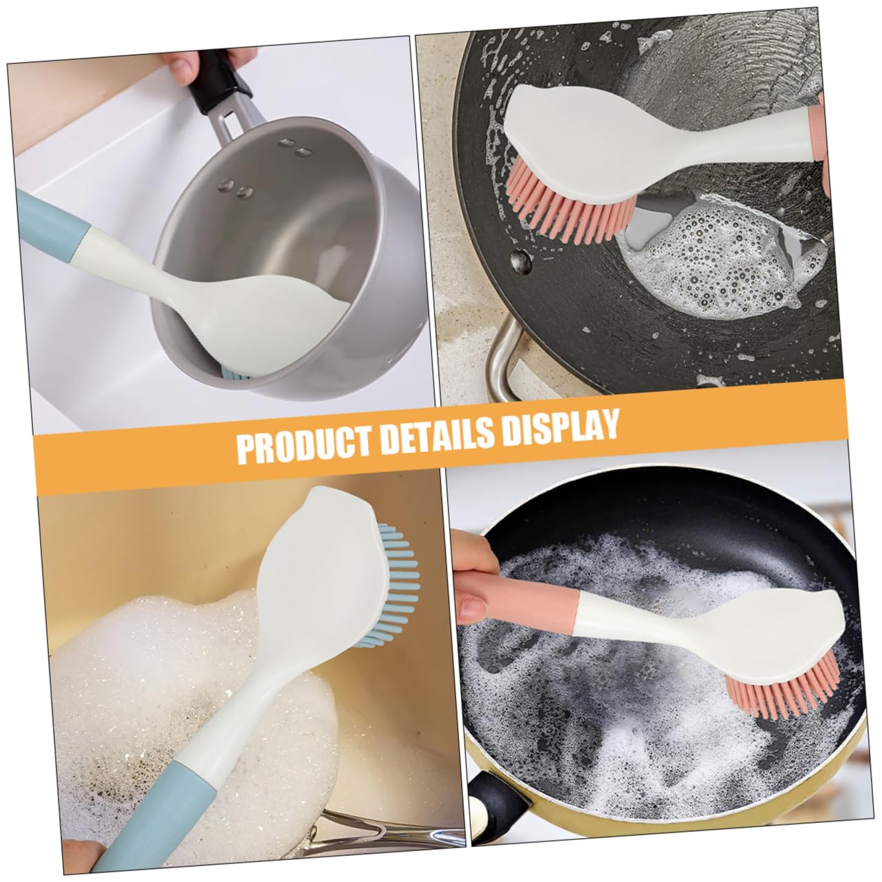 Baluue 10pièces Brosse De Cuisine pour Nettoyage De Vaisselle Brosse De Récurage Ergonomique pour Casseroles Et Poêles