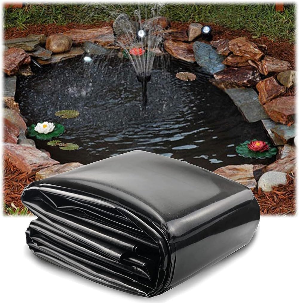 Impermeable Pond Liner, KOI/Fish Pond Liners for Outdoor Pond, 2X4m 3X5m 4X7m 8X9m HDPE Pond Lining for Duck, Turtle, Garden Water Landscape,5 * 5m