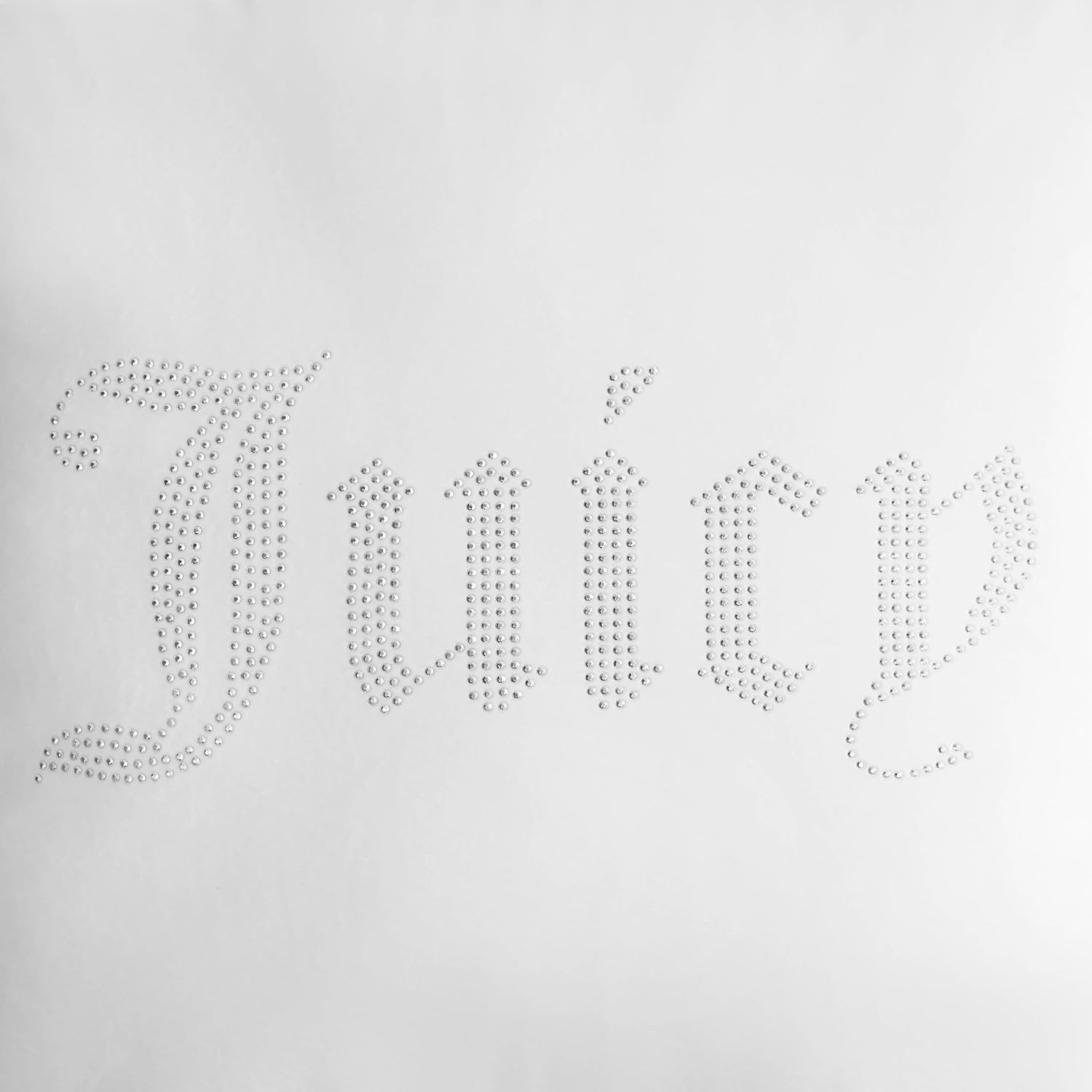 Juicy Couture Square One Piece Living Room and Bedroom Décor, Premium Throw Pillow, 20"x20", Rhinestone Juicy White