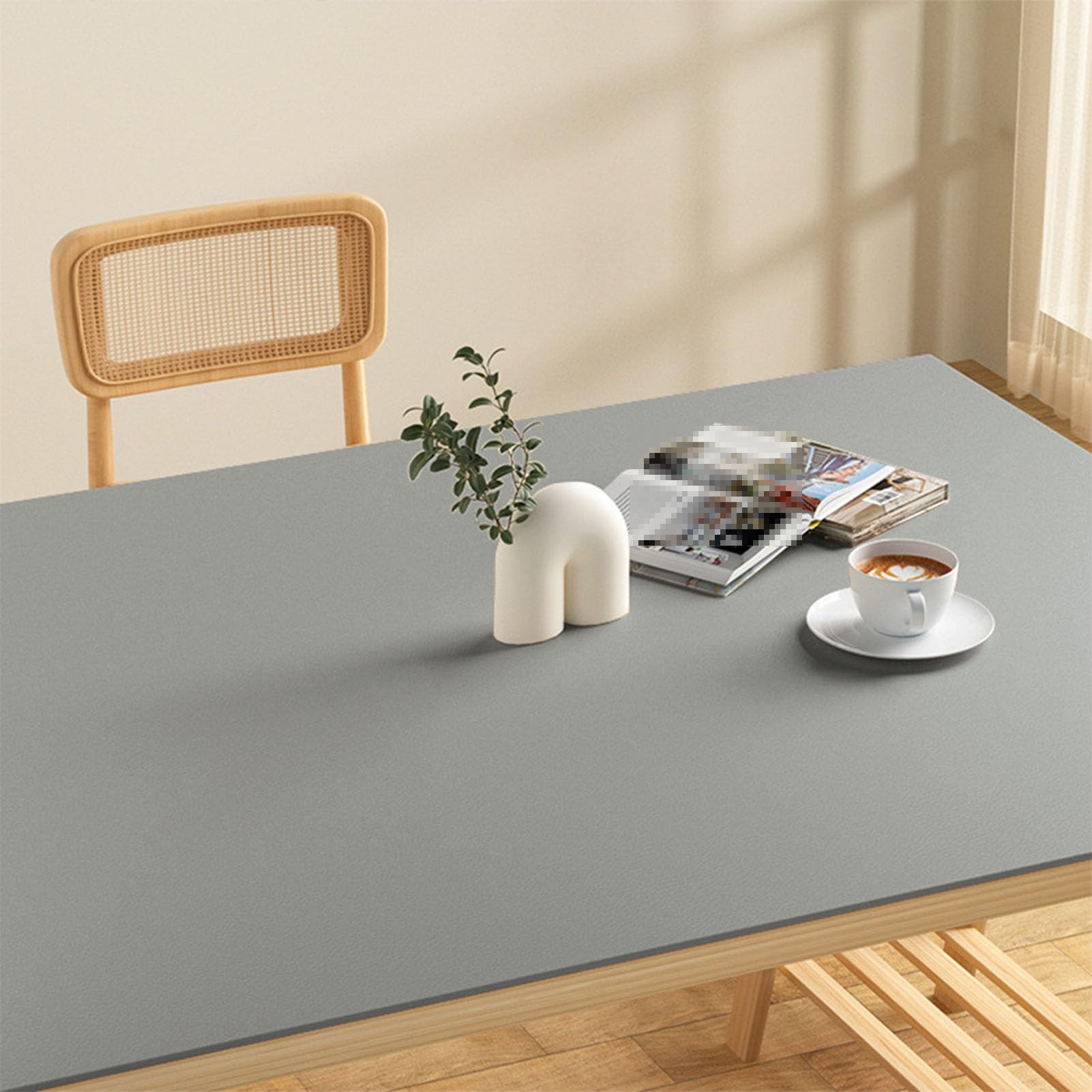 Leather Desk Pad Waterproof Non-Slip Office Desk Mat, Rectangle Computer Desk Protector Mat for Office and Home(Grey,50x120cm)