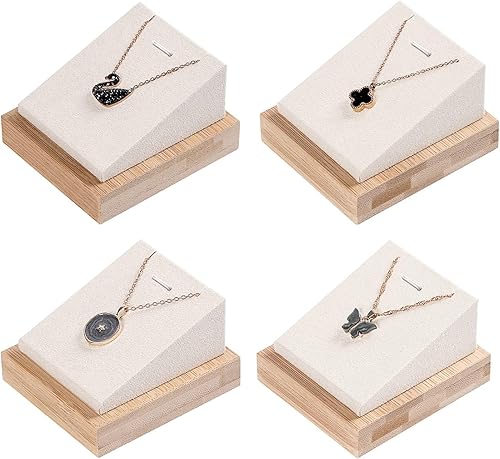 Coward Soporte organizador de collar de bambú, soporte de exhibición de joyas para vender estantes Pandent para cajón del dormitorio del hogar