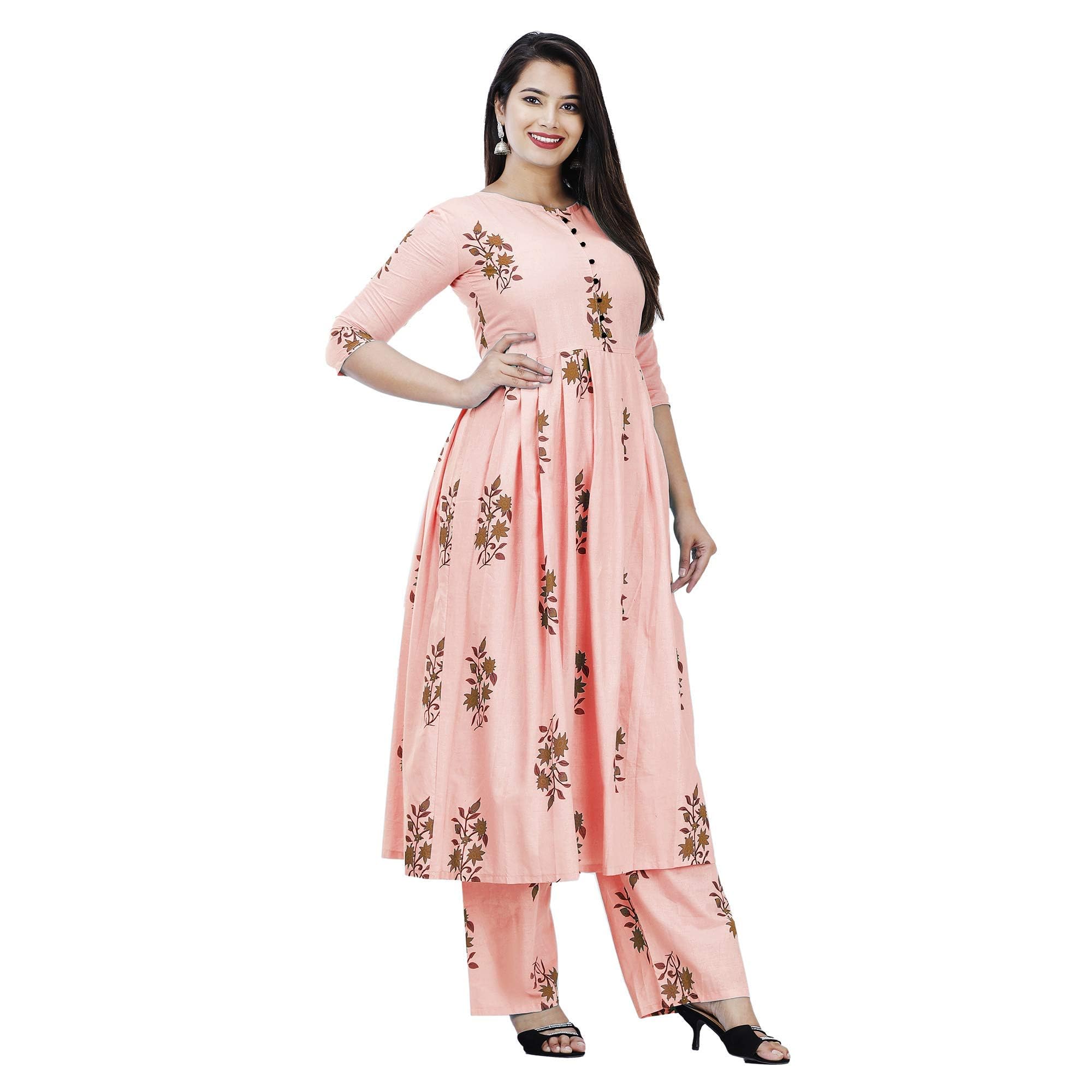 Women's Cotton Kurta Palazzo Pant Set