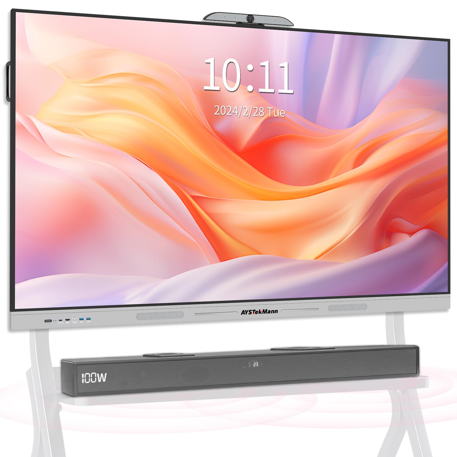75 Inch Smart Board 4K UHD Interactive Whiteboard Touch Screen