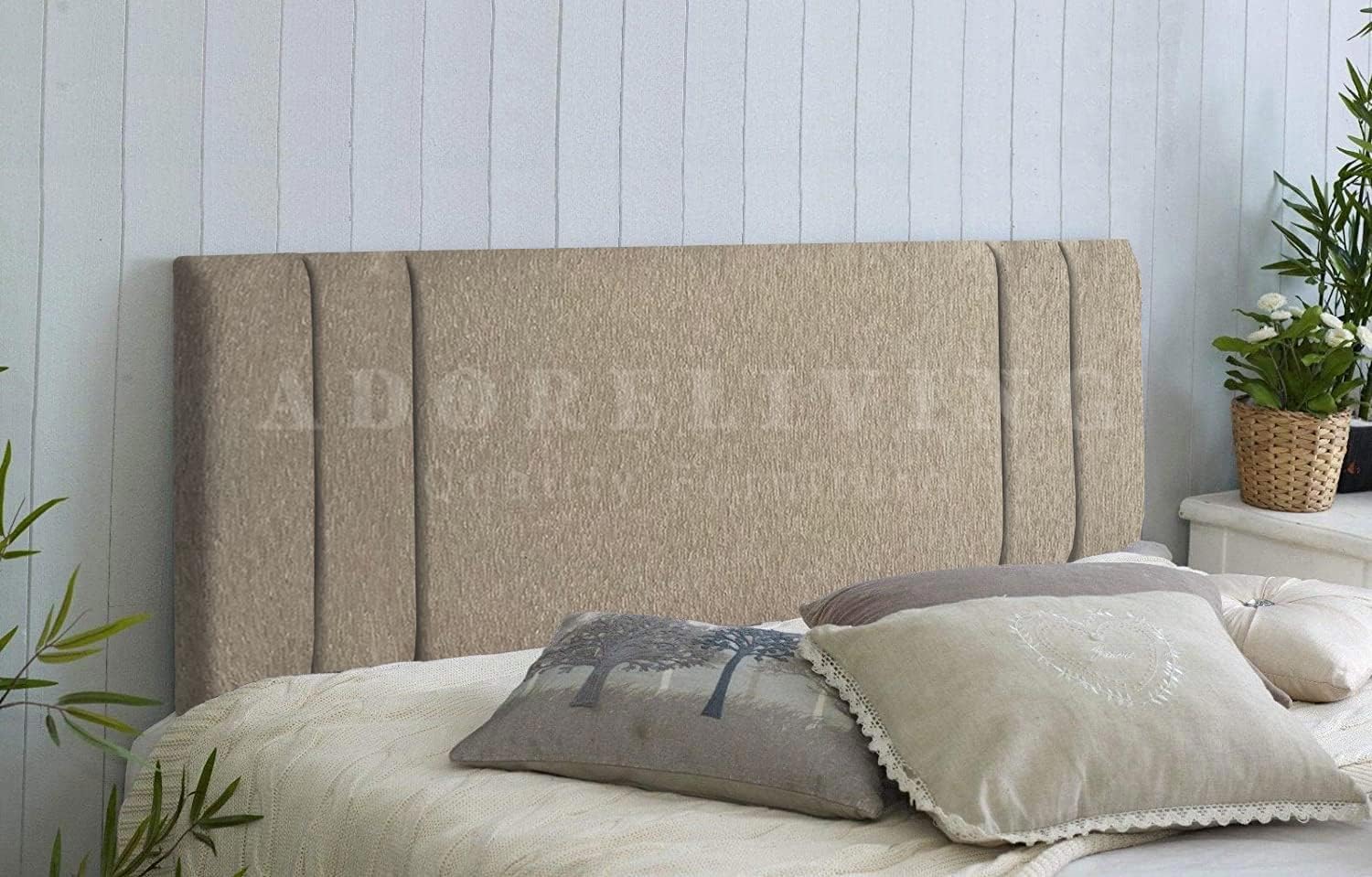 Divan Bed Headboard Rio Padded Chenille Fabric with Supplied Struts and