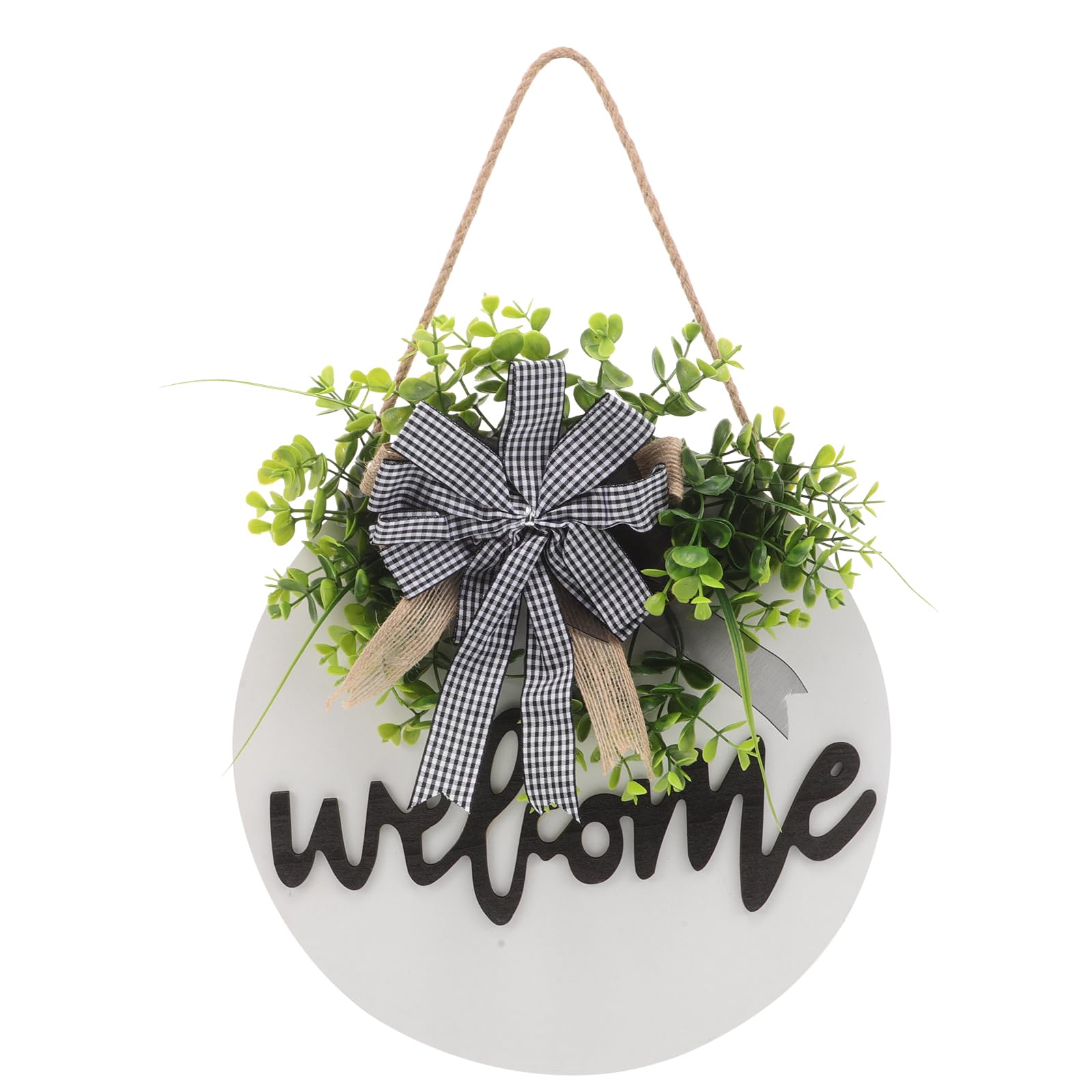 Panneau de bienvenue en bois avec couronne fleurie 3D pour magnifier votre porte d'entrée