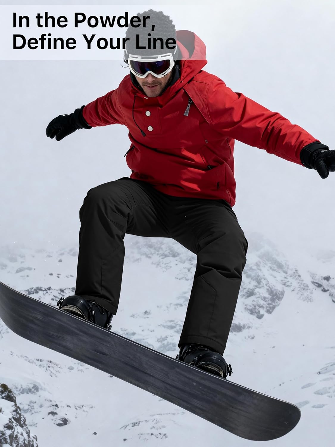 FREE SOLDIER Men's Waterproof Snow Insulated Pants Winter Skiing Snowboarding Pants with Zipper Pockets - Image 4