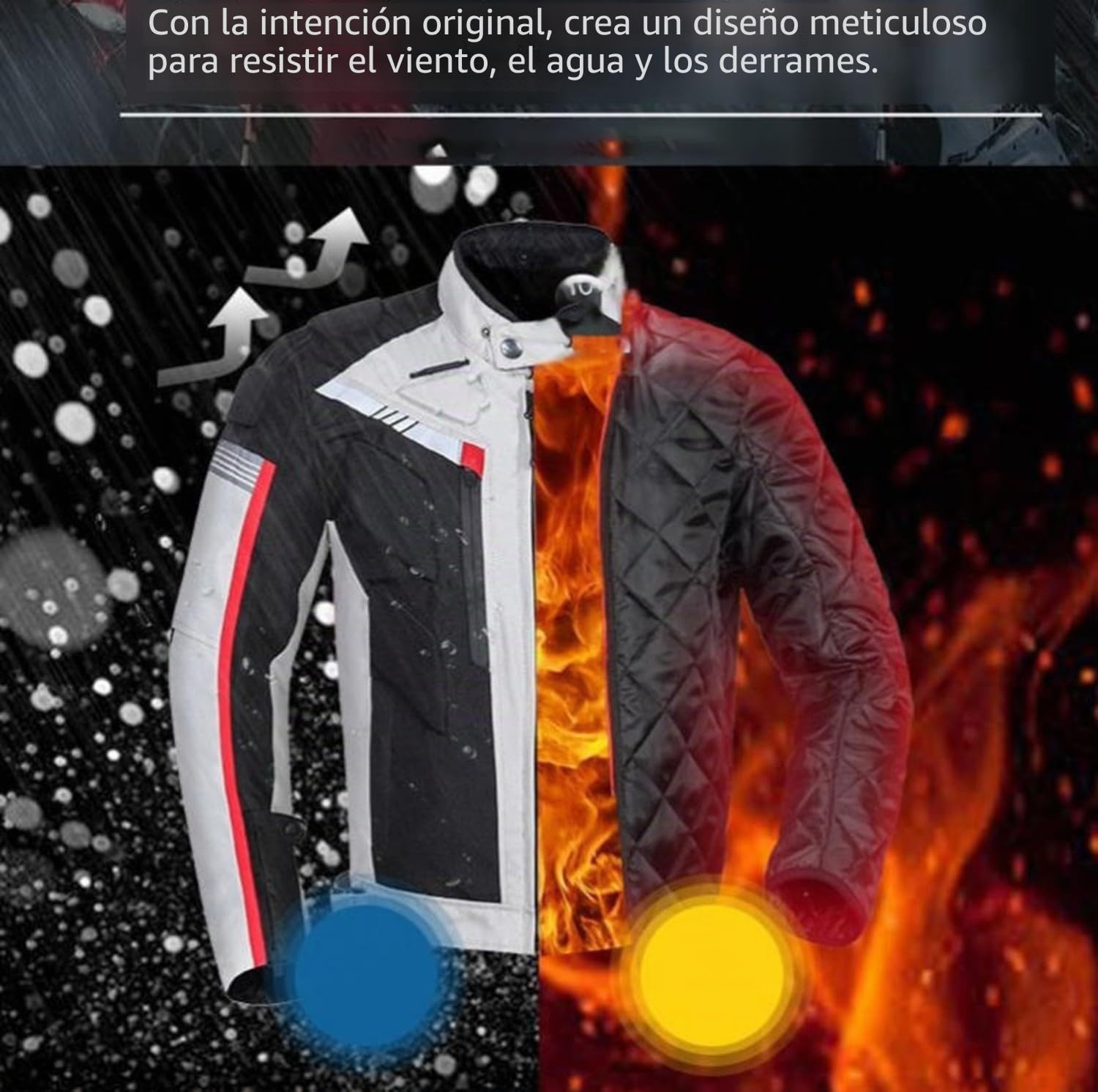 BLUEZY Traje De Moto Impermeable Chaqueta Y Pantalón Chaqueta Moto Hombre Protecciones Certificación CE Armadura Extraíble Para Las Cuatro Estaciones Deportes Al Aire Libre B,L