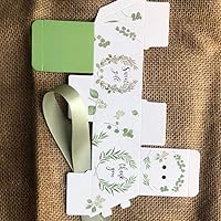 Vista 6 de lovecabin Diamond Shape Green Forest Style Candy Boxes Wedding Favors Bomboniere Paper Party Chocolate Gift Box 50pcs