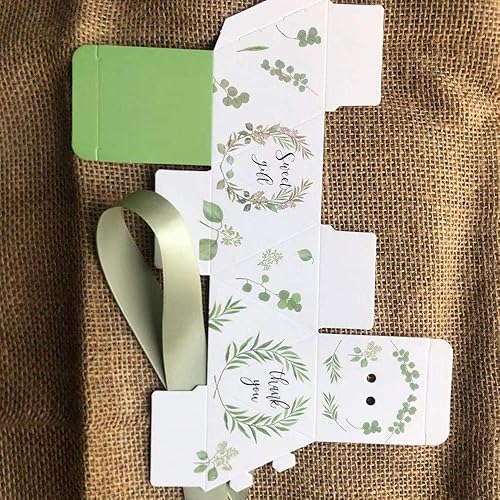 Miniatura 6 de lovecabin Forma de diamante verde bosque estilo cajas de dulces favores de boda bomboniere papel fiesta chocolate regalo B caja 50 unids