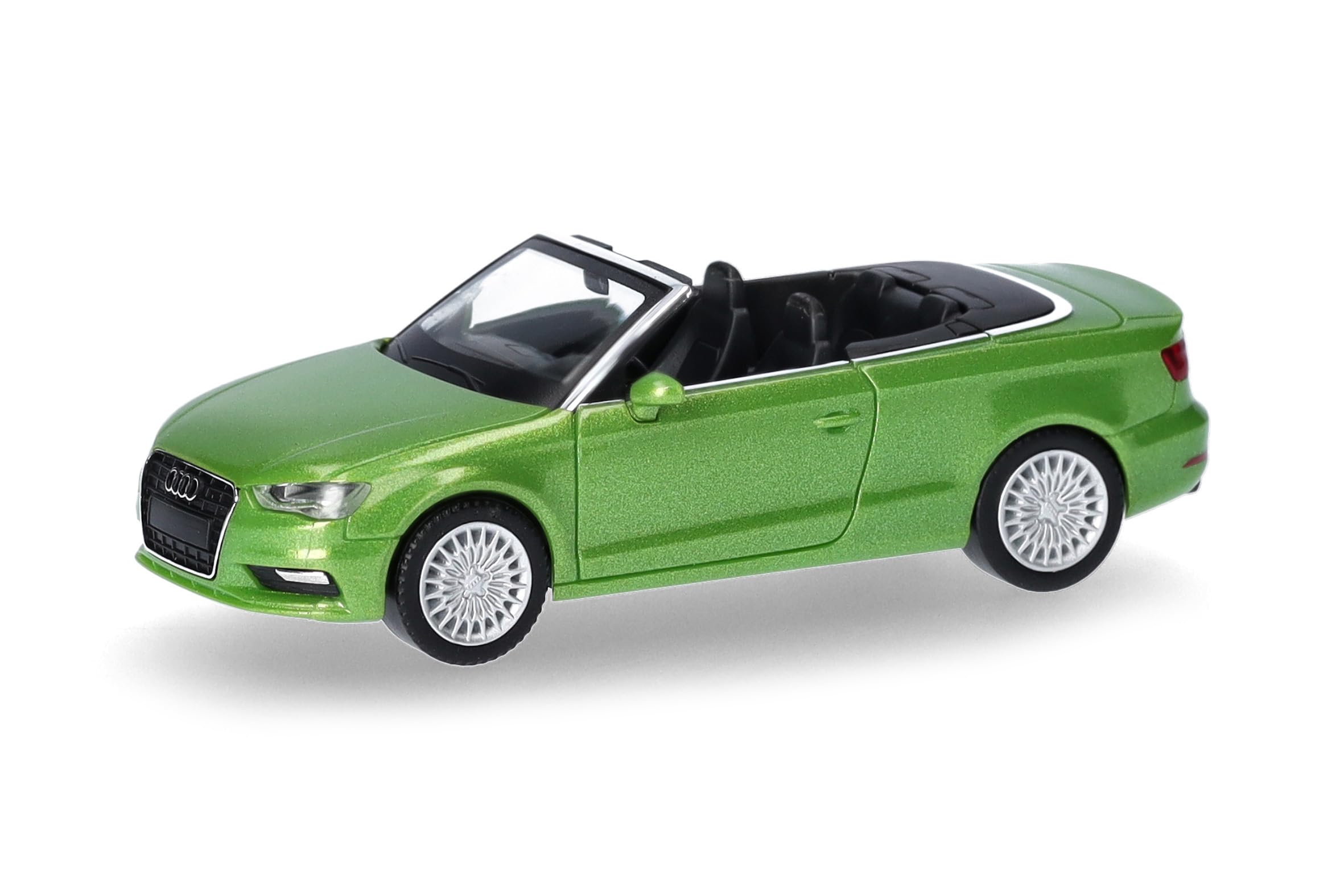 Herpa car model Audi A3 Cabriolet, java green, on a scale of 1:87, plastic miniature, made in Germany, model building, collectors edition