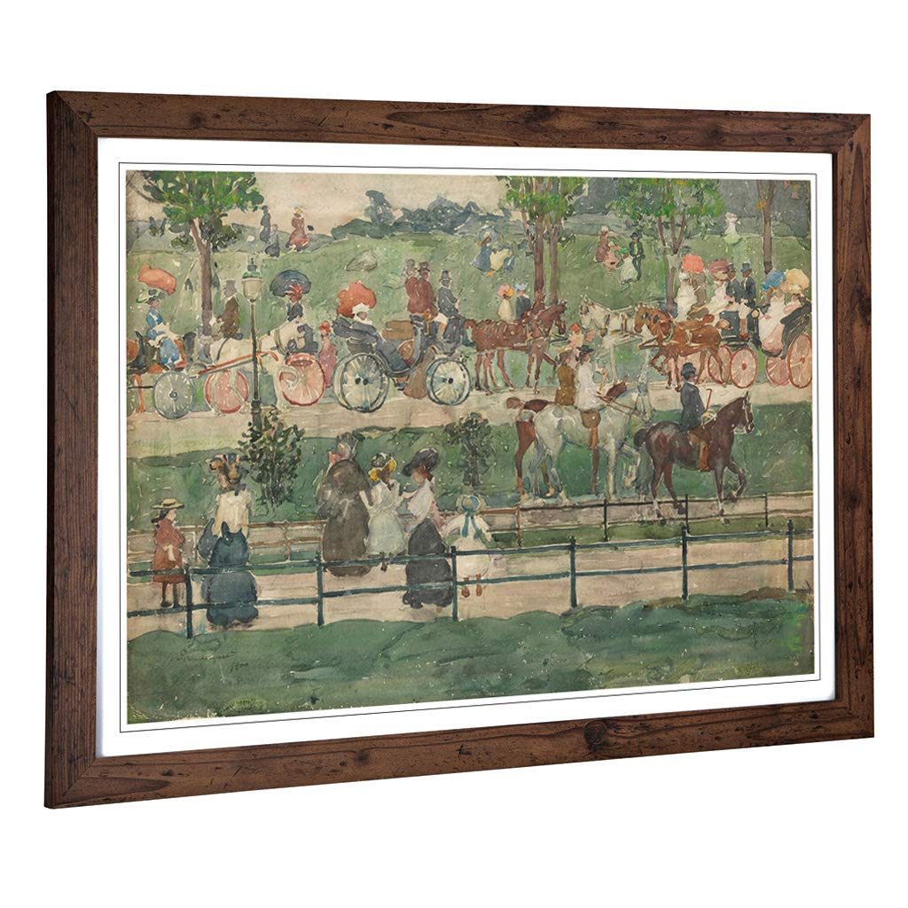 Big Box Art Framed Print of Maurice Pendergrast Central Park Design | Wall Art Picture | Home Decor for Kitchen, Living Room, Bedroom, Hallway, Walnut, A2 / 24.5x18 Inch / 62x45cm