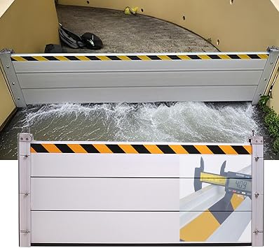 Reusable Heavy Duty Aluminum Flood Barriers for Home Exterior, Flood Protection Barriers Water Barrier Door Quick Detachable Garage Doors Detachable Mobile Rain Water Baffle  H 39.4 inch L 10FT