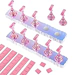 Nail Stand Acrylic Nail Art Display Stand Magnetic Nail Tips Practice Holder 54 Pcs Reusable Adhesive Putty for DIY Painting Nails Stand kit (Aurora Pink A)