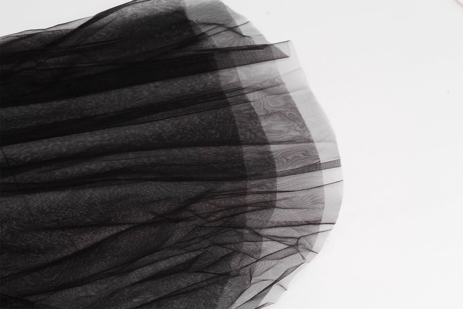 1 Tier Black Bridal Veil 16ft Long Gothic Sheer Lace Cathedral Wedding Dress Shawl Tulle Headdress Halloween Witch Costumes Headpiece Mantilla Bride Chapel Veils Hair Accessories for Women Ladies - Image 7