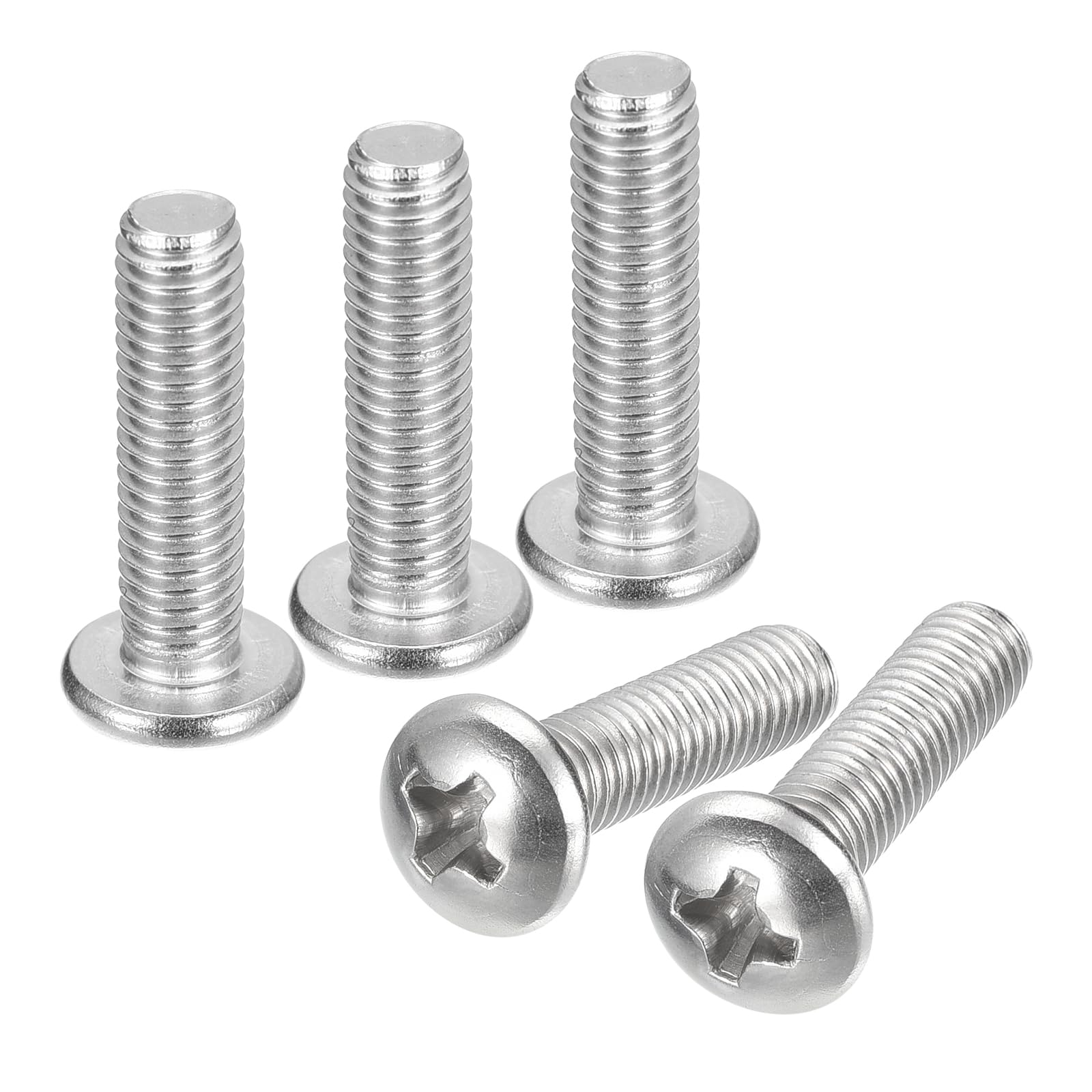 uxcell #10-32x3/4 Pan Head Machine Screws, 304 Stainless Steel 18-8 Screw, Phillips Drive, Fully Threaded, Bright Finish, Pack of 20